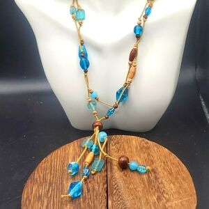 N3012‎ artisan sea glass Lariat styled necklace